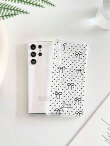 Custodia protettiva per telefono a pois e fiocco compatibile con Samsung Galaxy S25/S25PLUS/S25 Ultra/A16/A36/A26/A56/A50/A12/A32/A52/A72/A51/A21S/A13/A14/S24/S24PLUS/S24Ultra,S22/A52/A53/A54/A55/, compatibile con Xiaomi 11/12Pro/12/12X/13Pro/14Pro/15Pro/, compatibile con Redmi 10/9/Note9/12c/Note11pro/Note8Pro, antiurto