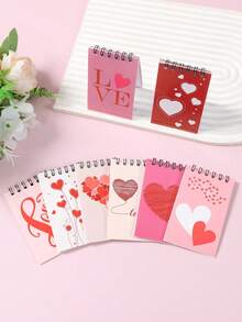 8本心形笔记本/便签本套装，竖版翻页 | 适合作为派对礼物、返校礼物、送给女孩的小礼物、日记本、企业礼品、学校活动礼物和婚礼礼物 - 彩色 - 查看 5