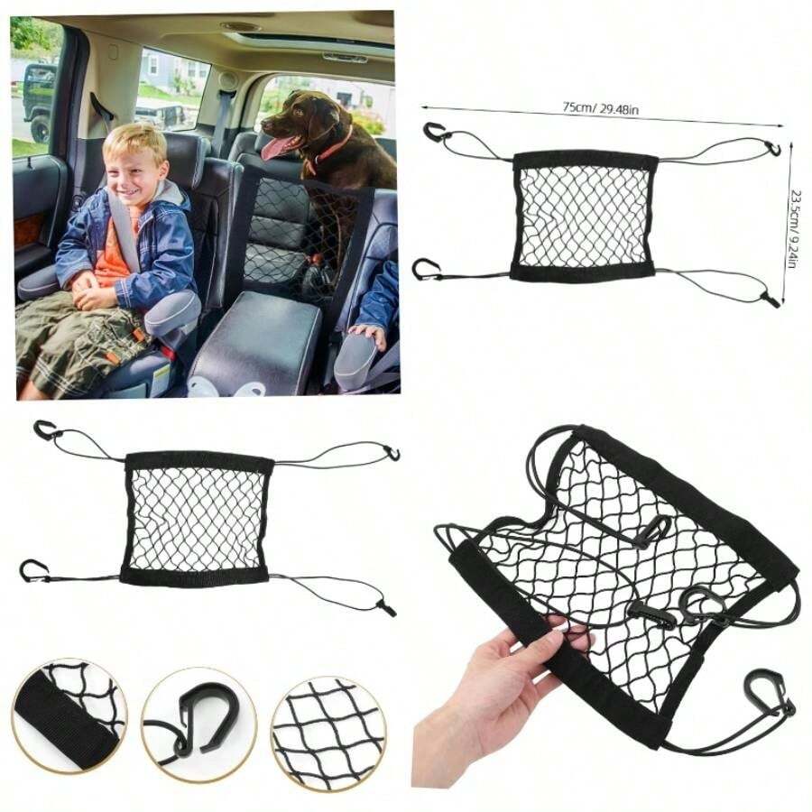 Barrier Dogs Adjustable Pet Safety Mesh Scratch - Resistant Easy Installation - Negro - Ver 1