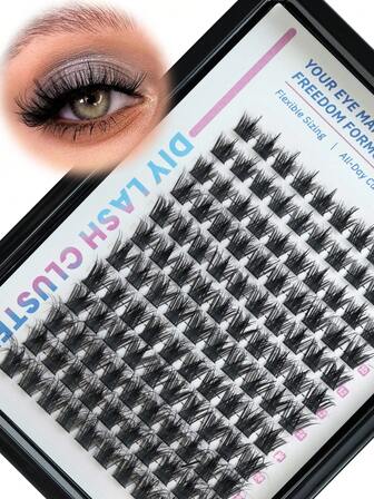 120pcs C Curl Lash Clusters Manga Eyelash Clusters Spiky Cluster Eyelash Extensions Individual Lashes Volume Anime Lash Clusters With Thin Band Cosplay Lashes DIY At Home
