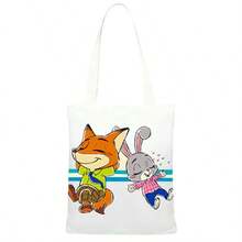 Zootopia Themed Canvas Tote Bag, Apparel Store/Cinema Event Canvas Handbag, Exquisite Small Gift, Birthday/Valentine's Day Gift Option - Multicolor - View 4