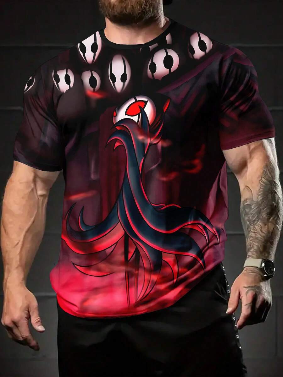 Men's 3D Digital Print Fantasy-Shirt With 3D Character & Magic-Themed Graphics - Casual Round Neck Short Sleeve Tee Gaming,, Daily Wear & Sports - Comfortable Versatile Fit, Men - Màu hỗn hợp - Xem 1