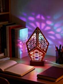 1 buah Lampu Malam LED Gaya Bohemian - Bertenaga USB, Proyeksi Langit Berbintang 3D, Pola Geometris Berwarna-warni, Efek Pencahayaan Multi-Warna Dekoratif, Cocok untuk Kamar Tidur, Ruang Tamu, Suasana Pesta, Tidak Membutuhkan Baterai, Dekorasi Ruang Tamu | Proyeksi Berwarna-warni | Desain Energik, Lampu Dinding Kamar Tidur (Catatan: Bahan Plastik. Harap jemur di tempat berventilasi selama 1-3 hari setelah pembelian) - MultiWarna - View 7