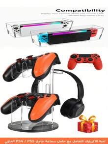 1pc Universal Acrylic Detachable Hanging Rack, Transparent Display Stand For Phones/Switch Controllers/Electronics/PS Consoles - Multicolor - View 3