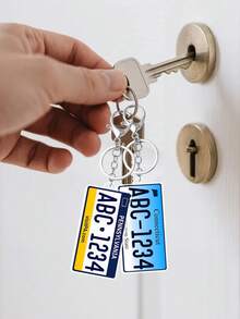 Customized Personalized USA State License Plate Replica Keyring Keychain,Customize Text,72 Styles,Personalized Acrylic Keychain USA State License Plate Replica Keyring Custom Car Accessory 50 States - Multicolor - View 5