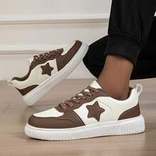 Couple's Canvas Sneakers, Skateboard Shoes, Unisex - Brown - View 7
