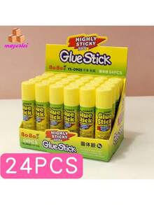 Barra de pegamento sólido de alta viscosidad, suministros escolares de oficina, barras de pegamento adhesivo para manualidades, tarjetas de papel, papelería fotográfica, 9G, 1-5 uds. - Amarillo - Ver 1
