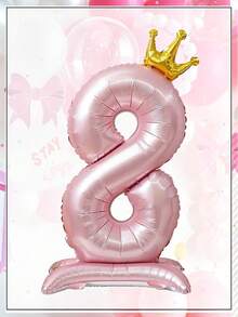 1 quả bóng bay số hình vương miện khổng lồ màu hồng, kích thước 42 inch, bằng giấy bạc ánh kim, thích hợp trang trí tiệc sinh nhật, lễ kỷ niệm và ngày lễ - Phụ kiện chụp ảnh - Hồng - Xem 18