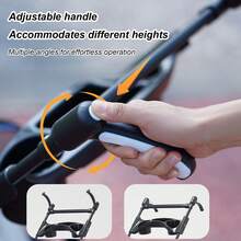 4-Wheel Pet Stroller With Rotating Handle - Foldable Dog Cat Stroller + Cup Holder - Blue - View 5