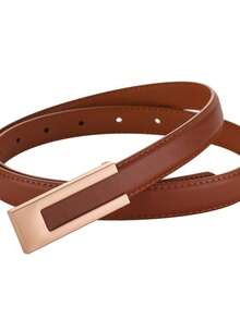 1pc Women's Black Vintage Versatile Thin Belt, Suitable For Dresses, Shirts, Pants For Everyday Use - Black - View 3