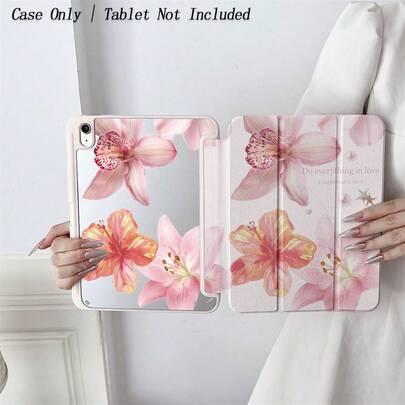 1pc Floral Watercolor Tablet Protective Case, With Pencil Slot, Suitable For 10.9"/10.2"/ Air 5th/Pro 11"/10th/9.7"/Air 2/7th/8th/Air 4/5/Pro 11"/10th 10.9" 2022/Air 13(M3 2025)/Air 11(M3 2025)/11(A16 2025), Support Auto Wake/Sleep, Fashionable Tablet Accessory, Fit For Mi 5/5PR/6/6PRO/7/7PRO/Galaxy Tab S10+/S9/A9