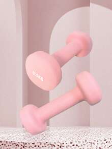 Pink PVC Coated Dumbbell Set, Suitable For Home Fitness Training And Women's Gym Accessories. Anti Slip And Comfortable, Protecting Hands And Floors, Silent Training Without Disturbing Neighbors