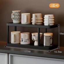 三层现代黑色储物架 - 独立式多层置物架，黑色框架，适用于厨房、浴室、卧室 - 节省空间的家居装饰收纳架，简约设计，经久耐用且易于清洁，兼具美观与实用性。非常适合展示书籍、杯子和小物件。 - 黑色 - 查看 6