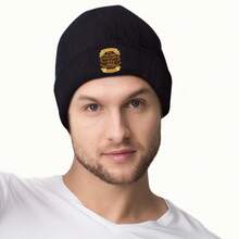 Funny 67 Gag Knitted Hat With 67 Numbers And Wings Design - Unisex Winter Warm Headwear, Elastic Stretch Fit, Signature 67 Print Suitable For Men And Women, Machine Washable 67 Fan Accessories - 黑色 - 查看 3