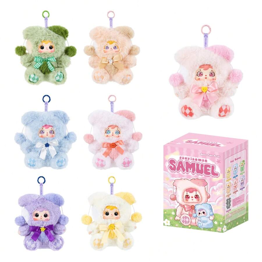 Samuel Animal Plush Blind Box, Happy Time Series, Birthday Gift, Valentine's Day, Christmas, Holiday Gift, Random Delivery, ABS (Hard) Inner Face Material, Non-Plush Filling