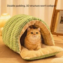 畅销猫床 冬季保暖封闭式宠物床 四季通用狗屋 小型犬笼 可机洗猫床 - 彩色 - 查看 5
