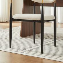 Dining Chairs - Beige + Beige+Black+Grey + Gold + Fabric - View 11