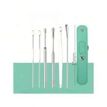 Convenient Ear Cleaning Kit 9 Pieces Set Portable Spiral Spring Ear Wax Remover Tool Washable  Hygienic Ear Pick Scoop For Home Travel Easy Cleaning Accessories - 紫色 6 件裝 - 查看 3