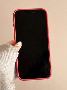 苹果图案单件装简约可爱蓝色格子苹果设计手机壳，兼容 16 Pro Max、15、14、13 Pro，全包防摔保护套 - 彩色 - 查看 6