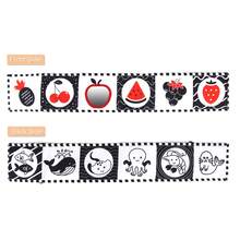 1pc High Contrast Foldable Soft Cloth Book, Black And White Baby Toy, Tummy Time Toy, Pattern Visual Stimulation, Early Brain Development Activity Gift - Multicolor - View 8