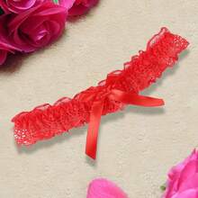 Lace Trim Princess Style Thigh Garter, Garter Belt Accessories, Choker & Leg Warmers, Bridal Wedding Stockings