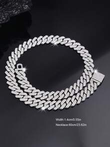 CVNANA 1 Peça Conjunto de Pulseira e Colar com Design de Estrela de Hip Hop Fashionável com Strass, Corrente de Estilo de Rua Versátil