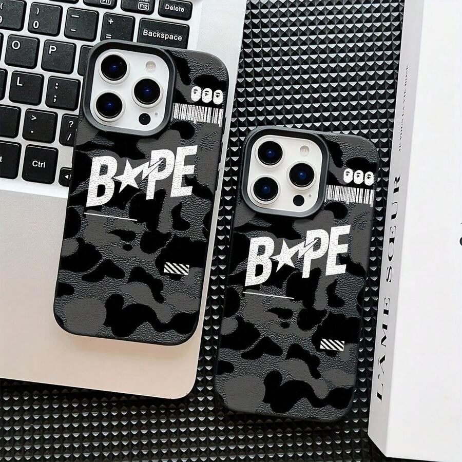 Funda Camuflaje Negra, Blanca y Gris para for 17, 16E, 16, 15, 14, 13, 12, 11 Pro Max, Air, X, XR, XSMAX, 8 y 7 Plus.Carcasa Antigolpes Suave, Ideal como Regalo para Parejas.Protector de Teléfono/cover Práctico. - Color 1 - Ver 1