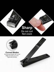 美甲套装，不锈钢专业指甲钳修脚套装，配黑色皮革收纳盒，便携式修甲套装，适合旅行或居家使用，男女皆宜的完美礼物