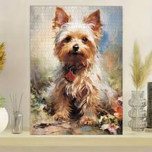 1000 Pieces Yorkshire Terrier Puzzle-Large Size 27.5 X19. (70 X50cm), Challenging, Using Iconic Yorkshire Terrier Puppy And Adult Dogs' Coloring Style Art, Adult Puzzle Brain Teaser, Numbered Puzzle Pieces-Adult Puzzle - Nhiều màu - Xem 3