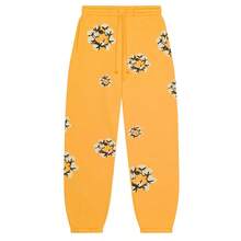 Denim Tears 'the Cotton Wreath' Style Print Hoodie, Long Sleeve Fashion Sweatshirt, Couple Matching Design, Designed For Both Men And Women, Pants Set, Harajuku Hip Hop Style - Pants/Yellow - 查看 2