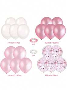 Juego de 30 globos de látex para bodas, cumpleaños, San Valentín, fiestas de princesas, aniversarios, revelación de género, reuniones de verano - Color blanco y rosa brillante, forma redonda, sin necesidad de electricidad, para decoración interior/exterior, decoración del hogar - Perfecto para primavera, otoño, invierno, Día de la Madre, Graduación