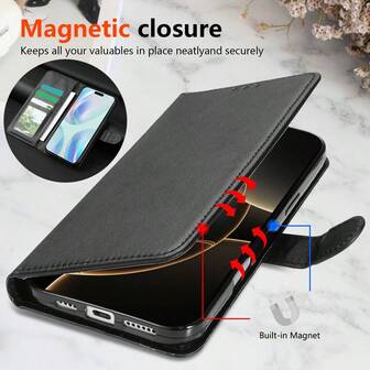 Wallet With Card Slot Photo Frame Support Function Magnetism Flip Leather Case Compatible With Iphone 17 Air 16e 15 Pro Max 14 Plus 13 12 11 XR ForSamsung Galaxy S25 Edge S24 FE S23 Ultra S22 Plus S21 S20 FE A05s A06 A07 A13 A14 A15 A16 A17 A26 A34 A35 A36 A52s A53 A54 A55 A56 Compatible With Xiaomi 14T 13T Redmi 15 15C 14C 13 13C 12 12C Note 14 Pro Plus 14S 13 12S 12 11S 11 10 Pro Poco X7 X6 C75 C65 M7 Pro Cover Business Shockproof Protective Card Bag