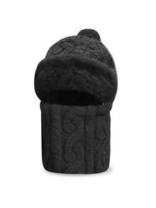 1PC Winter Essential Velvet Hat – Luxuriously Soft & Windproof Design, Cozy Cold-Weather Headwear Perfect For Shielding Against Chilly Winds, Retaining Warmth During Daily Commutes & Elevating Outdoor Activity Outfits - Black - View 8