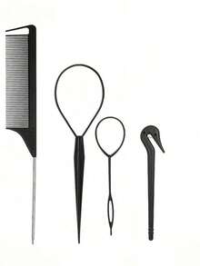 6pcs Hair Styling Tool Set – Teasing Brush, Rat Tail Comb, Suitable For Adult & Kids & Children & Girls & Boys, Edge Brush & Hair Loop Tools For Braiding, Sectioning, And DIY Hairstyles.Kidvery