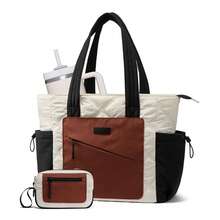 Bolsa feminina estilo sacola, essencial para enfermeiras, bolsa leve e acolchoada com compartimentos. - Multicolorido - Ver 11