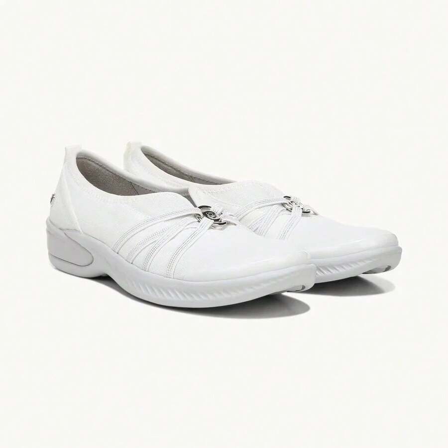 Bzees For LifeStride Niche Sneaker Women 5.5 Bright White Slip On Shoes ZOGG1658 - White - View 1