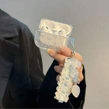 Husă de protecție pentru căști wireless, design cu fundă florală albastră/roz, compatibilă cu Apple 4/3/Pro/Pro2, cadou excelent pentru tine sau pentru prietenii tăi - Fluture albastru - Vizualizare 4