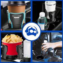 Portavasos para Auto, Doble, Ajustable para Bebidas, Multifuncional, Compatibilidad Universal, Organizador de Celular, Gafas, Monedas, Color Negro - 1 - Ver 8