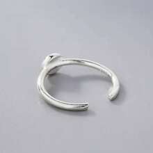 Anillo de cola redondo negro de resina de moda japonesa y coreana para el dedo índice y medio, joyería geométrica - Apertura ajustable - Ver 3