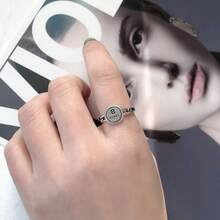 Anillo abierto de letra de cadena de joyería-hop de moda de plata tailandesa retro vintage coreana - Z - Ver 3