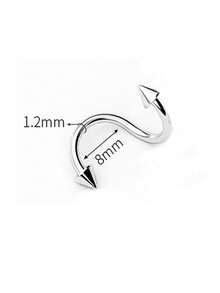 Set de 2 piezas de Pendientes de Labio con Remache en Forma de S, Adecuado para Hombres y Mujeres, Adecuado para Vacaciones, Fiestas, Uso Diario, Exquisito Día de San Valentín, Regreso a Clases, Graduación, Regalos de Vacaciones, Regalos de Cumpleaños - Multicolor - Ver 4