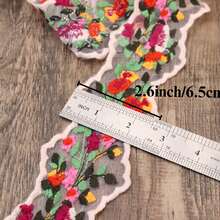 1/5 Inch (6.5cm Wide) Lace, For Sewing Lace Trim, Embroidered Lace Trim - DIY Sewing And Craft Supplies, Suitable For Bows, Hair Accessories, Clothing And Gift Packaging, Denim Decoration, DIY Clothing, Valentine's Day - Red - View 4