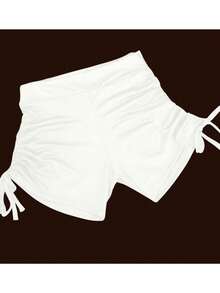 SW Shorts Beach Bikini Sunkini Shorts With Adjustable Side Ties For Swimming Pool, Women's Summer, Knot, Beach - 白色 - 查看 3