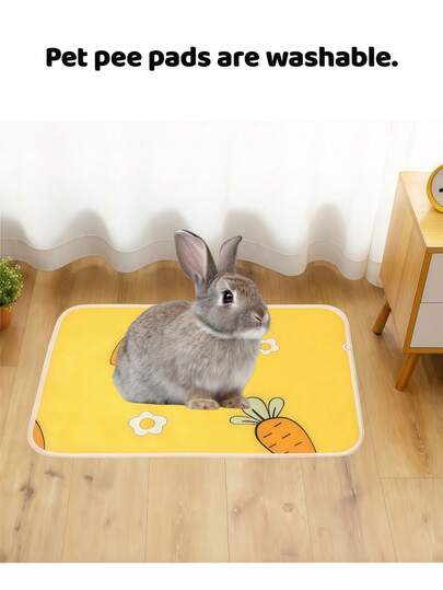 1 pieza Almohadilla absorbente, impermeable, transpirable y lavable con diseño de patrón de dibujos animados lindos, adecuada para mascotas pequeñas en todas las estaciones