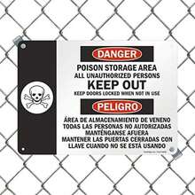 SmartSign Cartel bilingüe"Danger - Poison Storage Area" | de 7 x 10 pulgadas(Plástico 10" x 14") - Multicolor - Ver 3