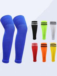 1 Pair Kids Football Over-The-Knee Leg Warmers, Breathable Sports Leg Warmers For Boys And Girls Aged 8-14, Autumn/Winter - Multicolor - View 1