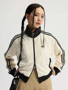 Adidas Adicolor Inspired Vintage Track Jacket For Men & Women - Retro Waffle Knit Slim Fit Sports Top, Lightweight Athletic Running Jacket With Zip Up Front & Contrast Stripes, 80s 90s Y2K Retro Sports Fashion Outerwear, Breathable Cropped Track Top For Gym Jogging Tennis, Casual Streetwear Jacket With Ribbed Cuffs & Collar, Classic Adidas Style Tracksuit Jacket For Daily Wear, Unisex Vintage Sportswear Windbreaker For Spring Autumn - Xem 3