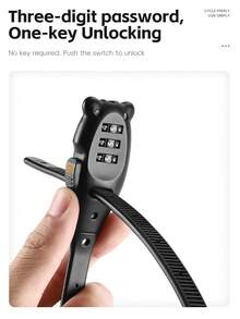 WEST BIKING 可调节扎带锁 自行车密码锁 摩托车头盔锁 防盗便携式钢丝锁