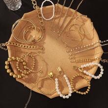 6 PACK 24 PCS Boho Gold Chain Bracelets Set Women, 14K Gold Plated Multiple Layered Stackable Open Cuff Wrap Bangle Adjustable Link Italian Cuban Jewelry Women - 28pcs Gold Chain - View 6