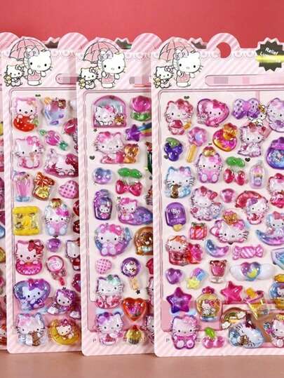 1pc Random Pattern Cartoon Crystal Sticker, 3D Embossed Gem Water Sticker, Cute Sticker, DIY Decorative Sticker, Some Styles May Have Color Difference Sent Randomly